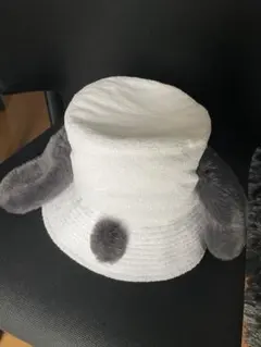 スヌーピー　USJ 犬の耳付きホワイトバケットハット