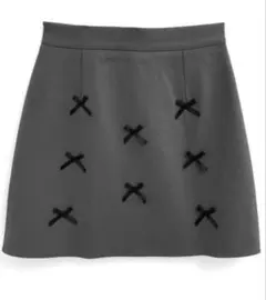 【匿名配送】GRL at2274 インパン裏地付きリボン台形ミニスカート