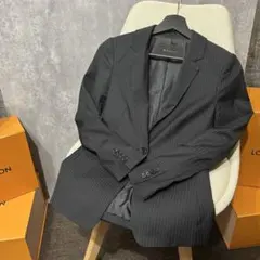 m.f.editorial レディース ストライプ テーラード ジャケット 黒