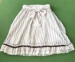 アクシーズ　ストライプ フレアスカート ウエストリボン