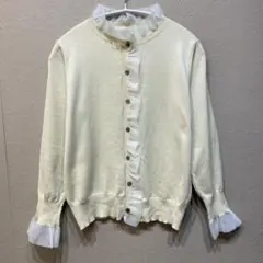 MAISON DE THERESE フリル付き長袖ニットカーディガンのサムネイル