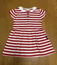 ラグマート　ボーダー セーラー服　半袖ワンピース 女の子　90サイズのサムネイル