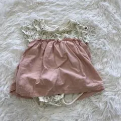 【淡色女子】FirstClosetファーストクローゼット花柄ピンク70ロンパース