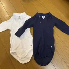 PETIT BATEAU ロンパース 2色セット 6m