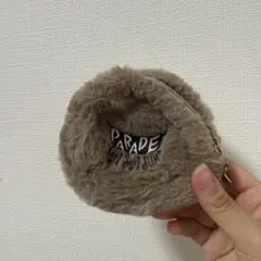 ファー 丸形ポーチ チェーン付き