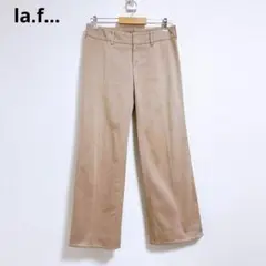 【ラエフ】 ワイドパンツ 　カジュアルパンツ　ベージュ　コットン混紡　２S