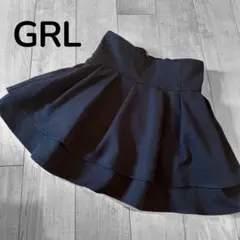GRL グレイル　インパン裏地付きフレアスカート　ブラック　S