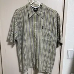 ◎OLD LOCAL MOTION グリーン系チェック 半袖シャツ 左胸ポケットのサムネイル