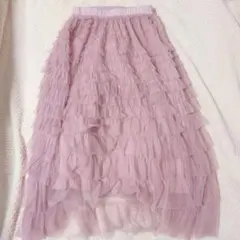 ピンク チュール ティアードスカート