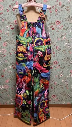 クリスマス限定割引 新品未使用 フリーサイズ カラフルダウン サロペット