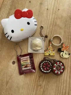 カプセルトイ　キティ小物入れ　ミニーキーリング