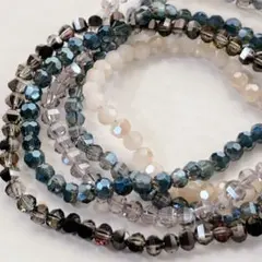 xk548/SALE！ガラスビーズ◇多面カット mix5連