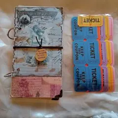 ヴィンテージジャンクジャーナル雑記帳とチケットセット　匿名配送