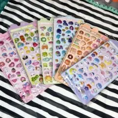 6枚まとめ売り　3D立体　ボンボンドロップシール　レリーフ