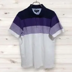 C1282 VIRTUOUS ポロシャツ 半袖 (L) ボーダー 綿/コットン