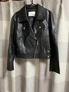 難あり　Noela ダブルライダースジャケット　ブラック　フリーサイズ