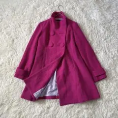 CECIL McBEE【M】ピンク ダブルブレスト ウールコート