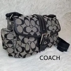 【極美品】COACH ショルダーバッグ ソーホー　シグネチャー 黒