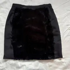 【値下げ中】31 Sons de mode 黒 ファー タイトスカート