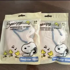 スヌーピー不織布マスク10枚入×2個 レギュラーサイズ 3Dマスクpink