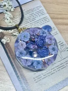 【N.731】ハンドメイドネックレス　オルゴナイト　薔薇　アメジスト　水晶