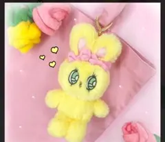 エスターバニー　ポップアップ　マスコット　イエロー　ハートキーチェーン　ロフト