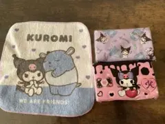 KUROMI ミニタオル ポケットテッシュ クロミ くろみ キャラクター セット
