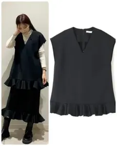 希少✨アドーア　ジレ　ベスト　ファー　レイヤード　高級　オケージョン　黒　36 2025年最新】ADORE ベスト・ジレの人気アイテム - メルカリ