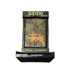 OLD STUSSY × ZIPPO ストゥーシー コラボ 迷彩 スケートマン - メルカリ