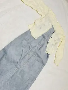 2way 前開き ワンピース 透かし編み カーディガン 春 冬 コーデュロイ