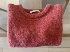 オレンジ系 長袖ニットセーター