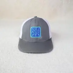 企業系キャップ 海外古着 グレー ホワイト アメカジ ストリート