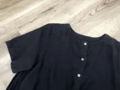 nest Robe　ネストローブ　前開き Ａラインワンピース　ブラック
