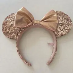 ディズニー　ミニーちゃん　スパンコール　ピンク　カチューシャ