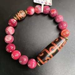 限定、双貴人天珠 ブレスレット+ 辰砂供緑度母天珠+縞瑪瑙 天眼石 高油 包漿 限定、双貴人天珠 ブレスレット+ 辰砂供緑度母天珠+縞瑪瑙 天眼石 油潤