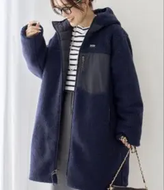 【TAION/タイオン】別注ボア×ダウンフード(リバーシブル) S