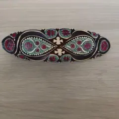 アイヌ模様　木製　バレッタ