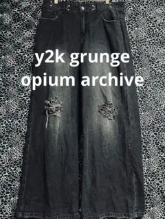 メンズ　グランジ　y2k 00s 90s バギー グランジ ダメージ デニム