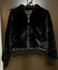 BANANA REPUBLIC バナナリパブリック ファーブルゾン 黒 xs