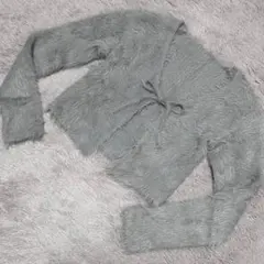 Tuya ファー ボレロ クロップド丈 カーディガン Mサイズ グレー