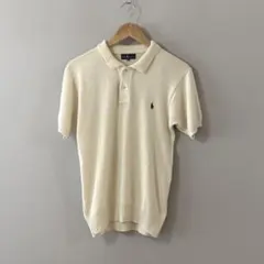 90s RALPH LAUREN ニットポロ 半袖 ワンポイント 刺繍ロゴのサムネイル