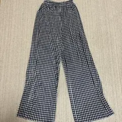 【新品】MERLOT 黒白　モノクロ　ギンガムチェック ストレートパンツ