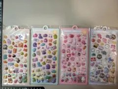 BONBON DROP うさぎ 動物 海の生き物 恐竜 立体シール 4枚セット