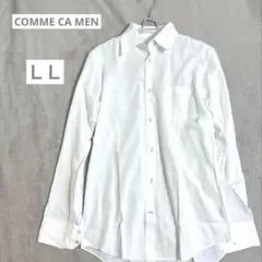 【COMME CA MEN】メンズカッターシャツ ワイシャツ 白 ＬＬサイズ 綿
