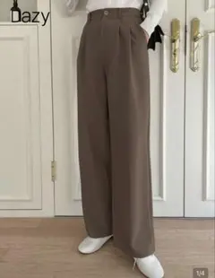 SHEIN DAZY プリーツ加工スーツパンツ ブラウン