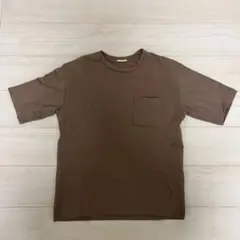 ブラウン 半袖 Tシャツ ポケット付き