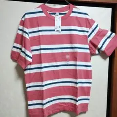 UNIQLO ピンク ストライプ半袖 Tシャツ M