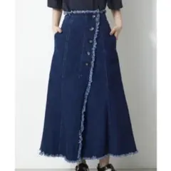 【美品】AZUL by moussyアシンメトリーボタンスリットスカート S