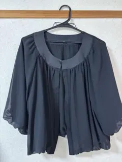 シフォン ブラック 半袖ボレロ