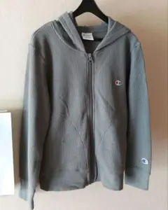 Champion キッズ ワッフル生地 パーカー グレー 140